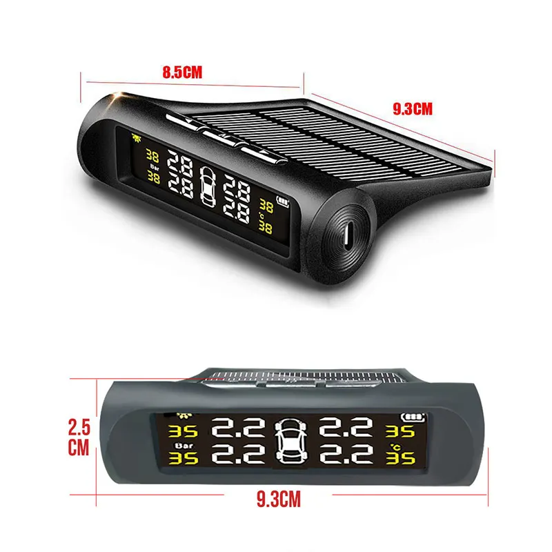 

Car TPMS Tyre Pressure Monitoring System Solar Power Digital LCD Display Auto Security Alarm Systems Tyre Pressure