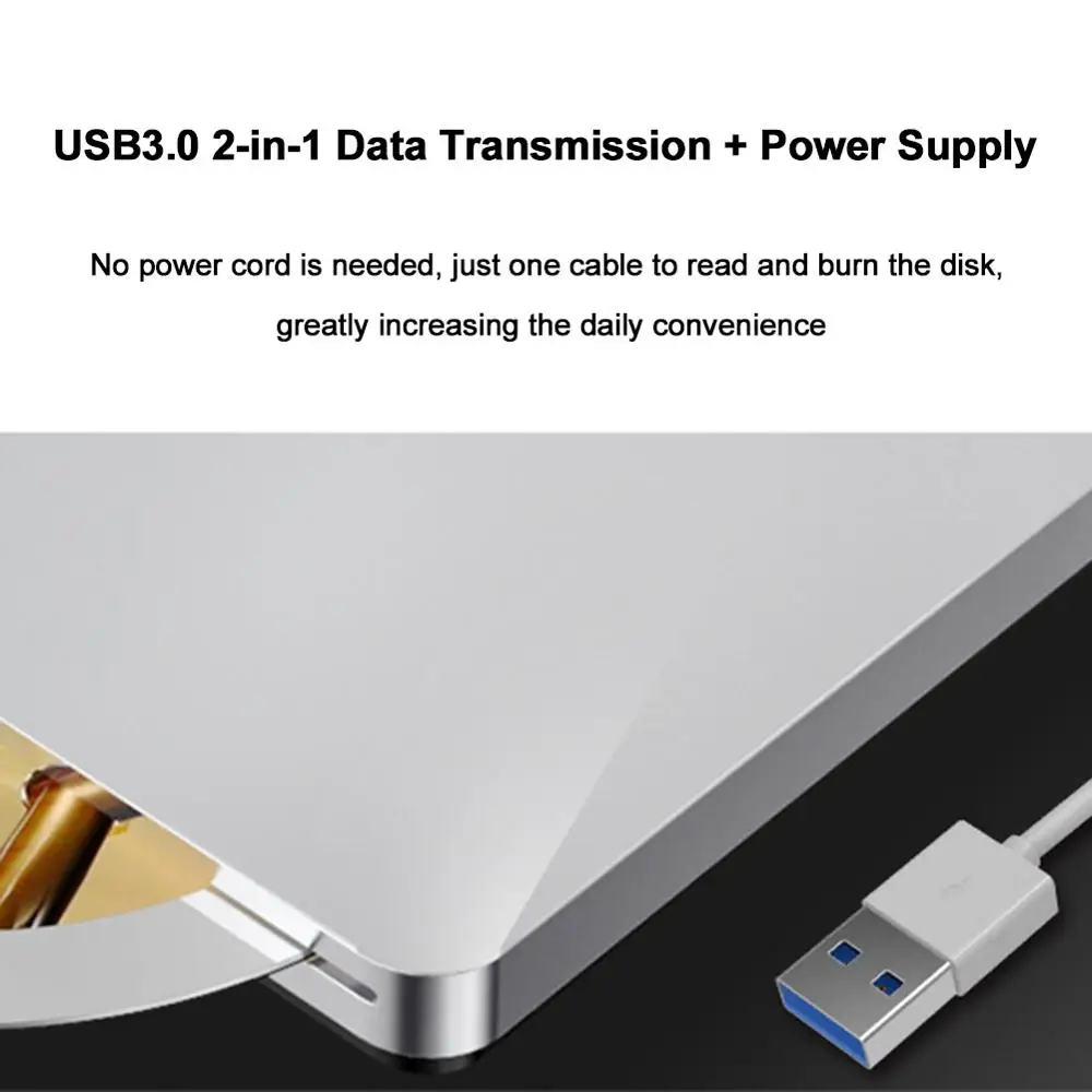 Внешний DVD привод USB 3 0 портативный CD писатель горелки оптический плеер для