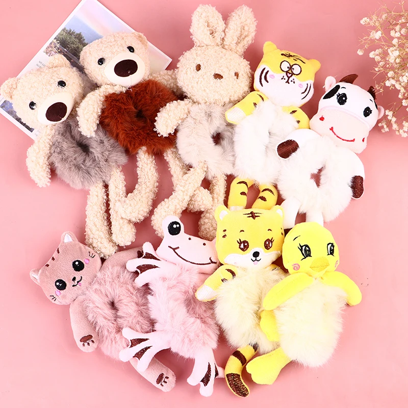 1 шт. кавайные женские эластичные резинки для волос мультяшный Плюшевый Медведь