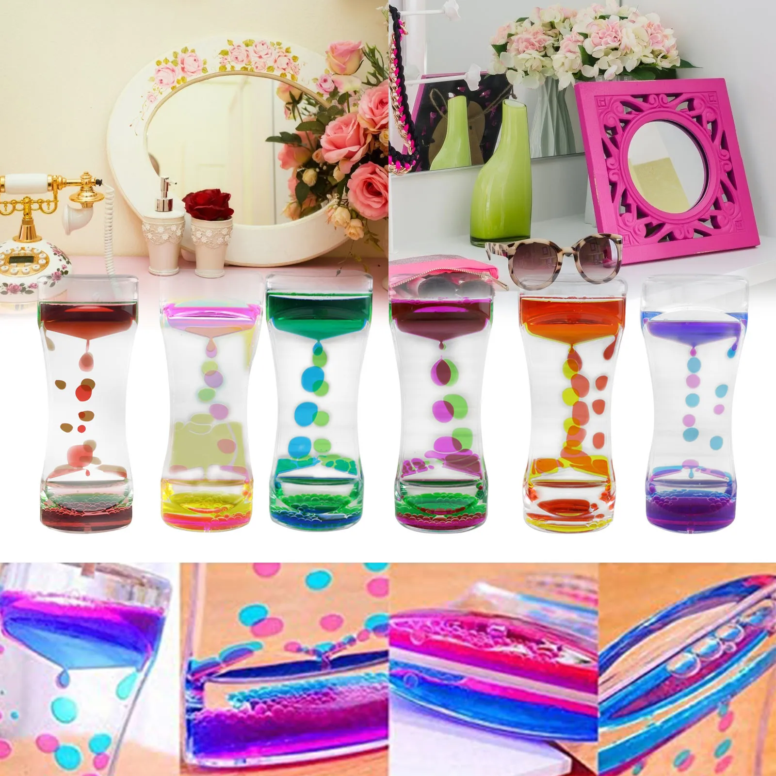 

Liquid Movement Bubble Timer Color Hourglass Timer Decompression Toy 100ml