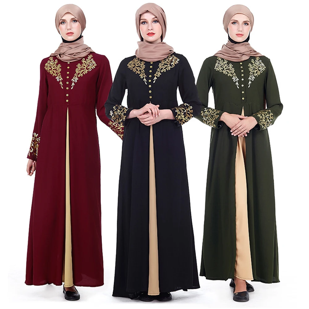 

Eid Muslim Abaya Dubai Kaftan Dress Turkish Pakistan Caftan Moroccan Floral Printed Long Dress Islam Robe Musulman No Hijab