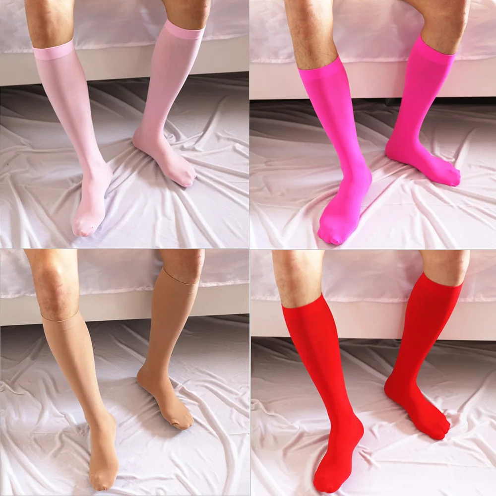 

Silky Thin Mens Socks Male Summer Ultra Thin High Stretchy Smooth Over-the-Calf Business Nylon Socks gifts for men long socks