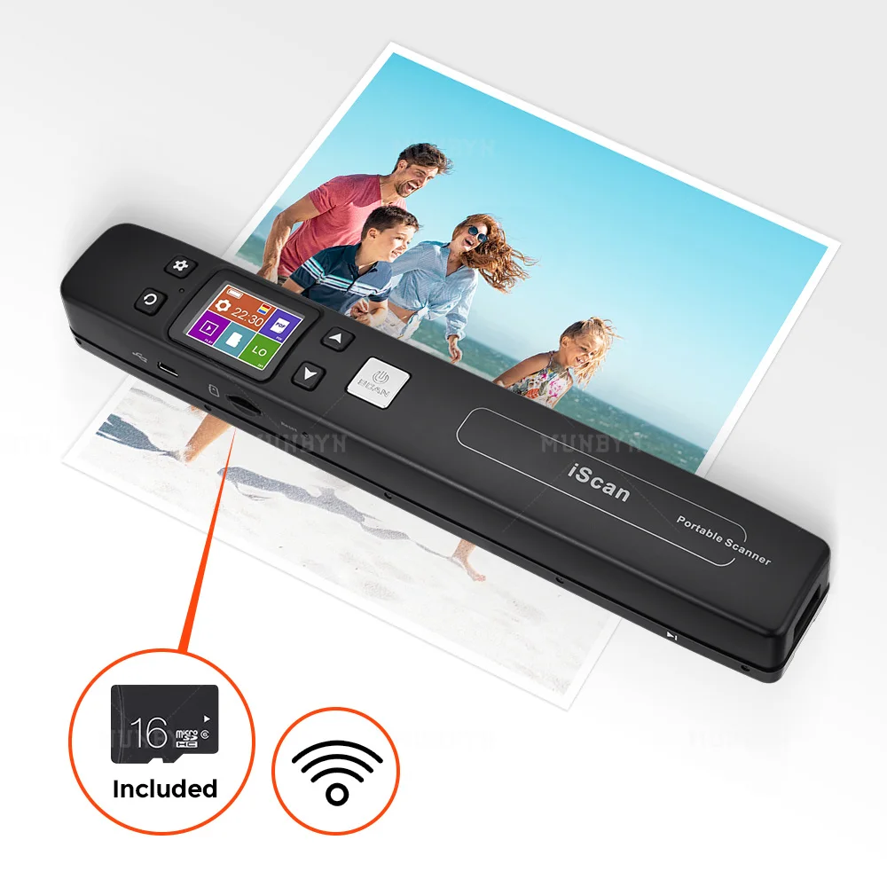 Портативный мини-сканер документов MUNBYN А4 изображения JPG PDF WiFI мобильный сканер