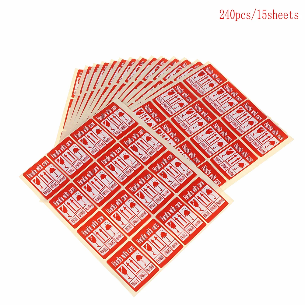 

240 PCS Fragile Sticker Up And Handle With Care Keep Dry Shipping Label 3.5*4.8cm