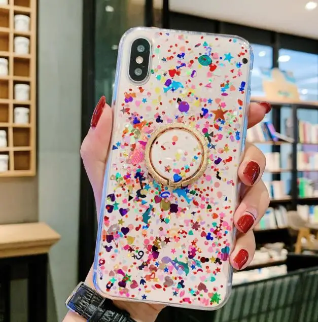 beige Блестящее кольцо с блестками для huawei P30 Pro, чехол для huawei P20 Lite mate 20 pro Y9 Y7 Honor 20 Pro10I, задняя крышка для телефона - Цвет: beige