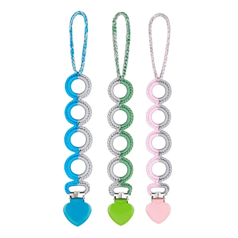 

Simple Crochet Pacifier Clip Baby Pacifier Chain for Newborn Teething Soother Chew Dummy Clips Hand Made