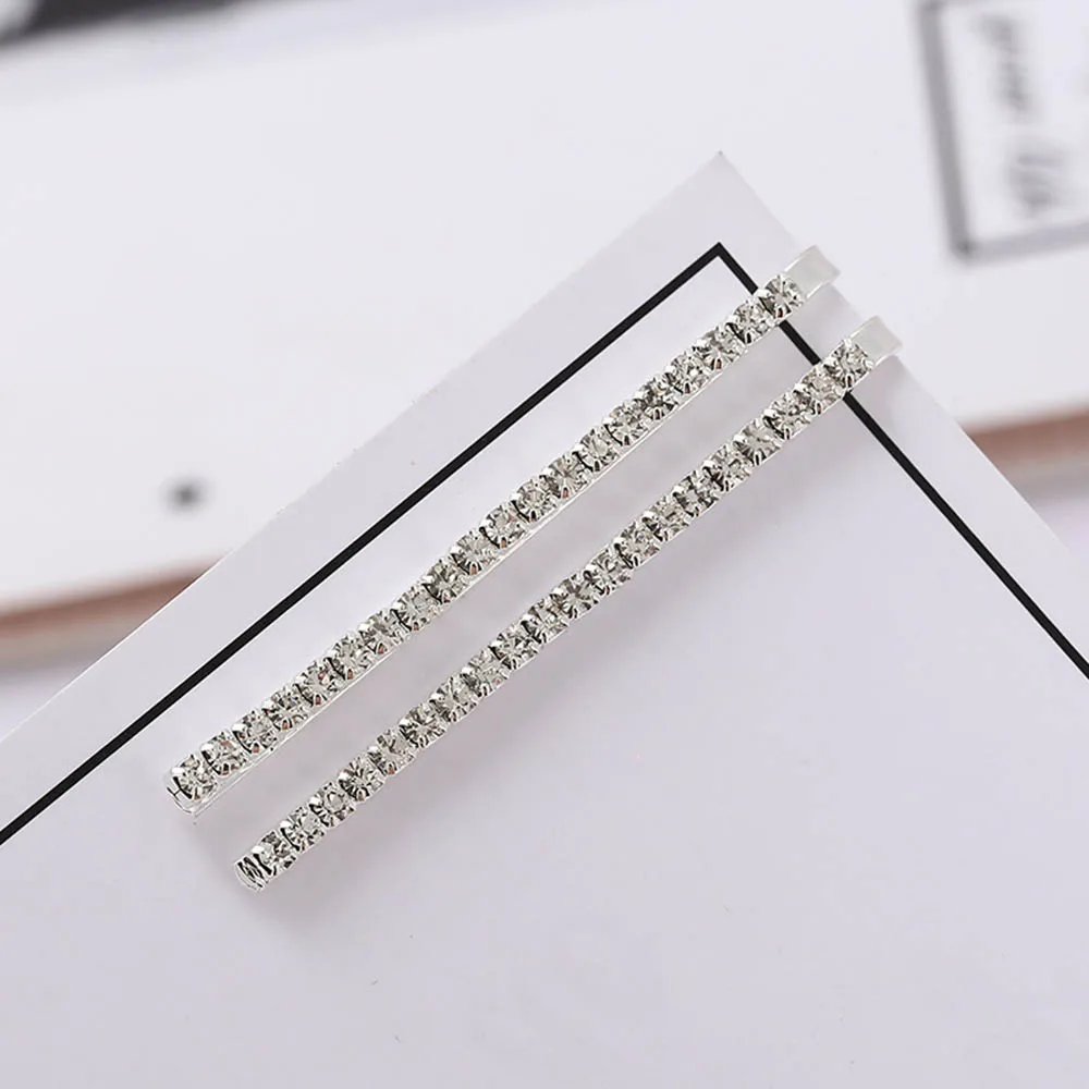 2 шт./компл. одна линия хрустальные стразы заколки для волос корейский стиль