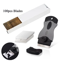 ehdis vinyl wrap sticker cleaning scraper with 100pcs blades car window tint decal razor squeegee carbon foil film remover tools