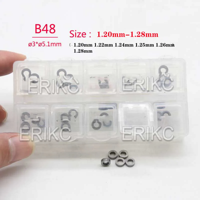 

ERIKC B48 SIZE 1.20 MM-1.28MM Nozzle Needle Valve Shims 1.20MM 1.22MM 1.24MM 1.25MM 1.26MM 30 PCS /Box FOR Bos-ch 120 Series