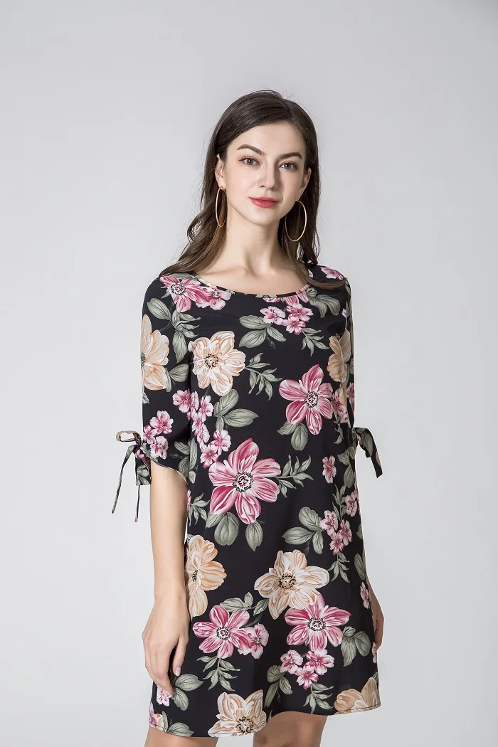 2020 женское летнее платье в стиле бохо Стиль Цветочный принт шифоновое пляжное