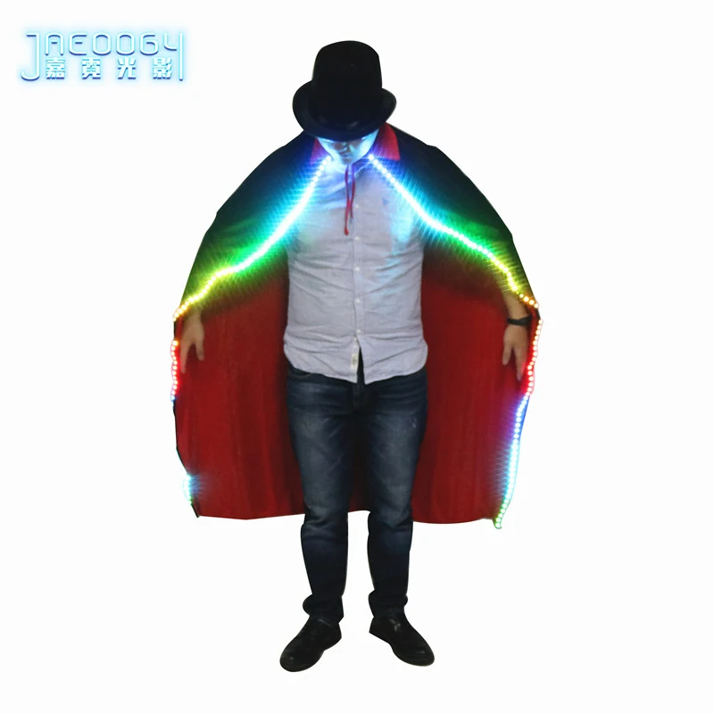 High-quality Fluorescent LED Cape Bar Night Show Performance Wind Clothes Halloween Glowing Clothes