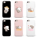 Мягкий прозрачный розовый чехол Mochi Peach Goma Cat для iPhone 11 12 mini pro X XS MAX 6 s 7 8 Plus XR, белые чехлы для мобильных телефонов