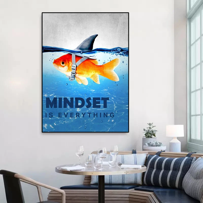 

Animal canvas painting mentality is all motives, shark fish canvas art posters and home decoration for printed animal pictures