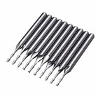 Двойная спиральная твердосплавная Концевая фреза с 2 канавками, 10 шт., Концевая фреза с ЧПУ, фреза 18 дюйма, 1 мм, фреза для резки и прорезания пазов