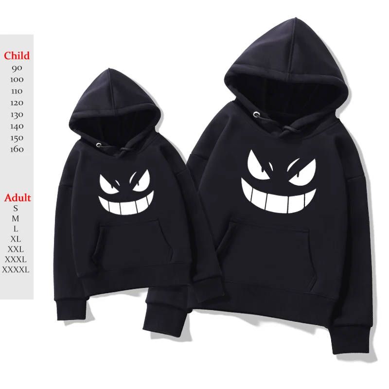 1 Флисовая Толстовка с покемоном Gengar для мужчин и женщин; толстовка с капюшоном для подростков; Повседневная хлопковая толстовка для подростков; топы; пуловер - Цвет: 1