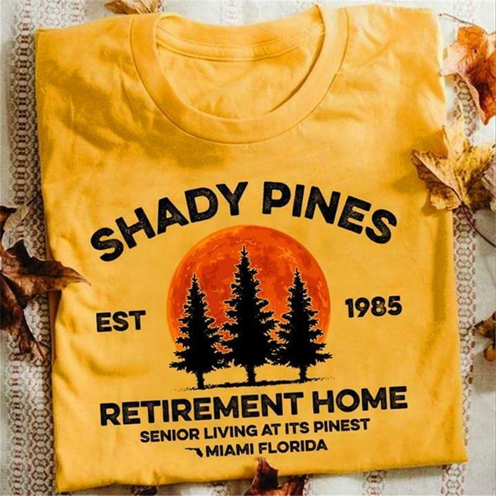 Camping Shady Pines Мужская футболка для дома Золотая Хлопковая мужская S 3Xl брендовая