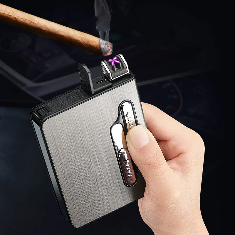 Портативный USB чехол для электронной сигареты с двойной дуговой зажигалкой 12 шт.