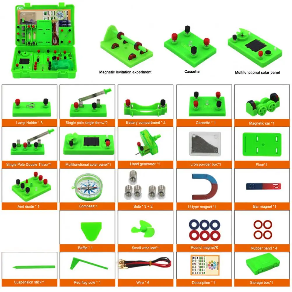 

Circuit Experiment Kit Basic Connect Wires ABS Student Electricity Learning Tool for Science Teaching Hands-on Ability Toy