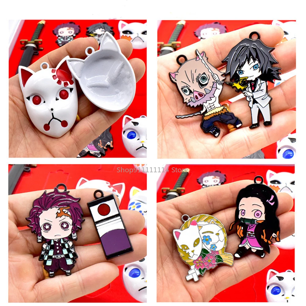 

Demon Slayer Sword Keychain Cartoon Katana Anime Tanjirou Nezuko Ghost Blade Mask Tsuyuri Kanao Tanjirou Halloween Gift Props