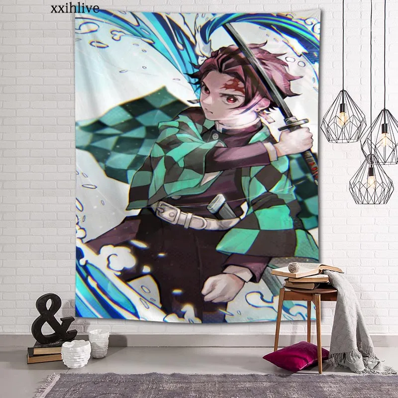 

Japanese Anime Kimetsu No Yaiba Custom HD Tapestry For Carpet Travel Mattress Wall Carpets Art Home Decor 130x150cm,100x150cm