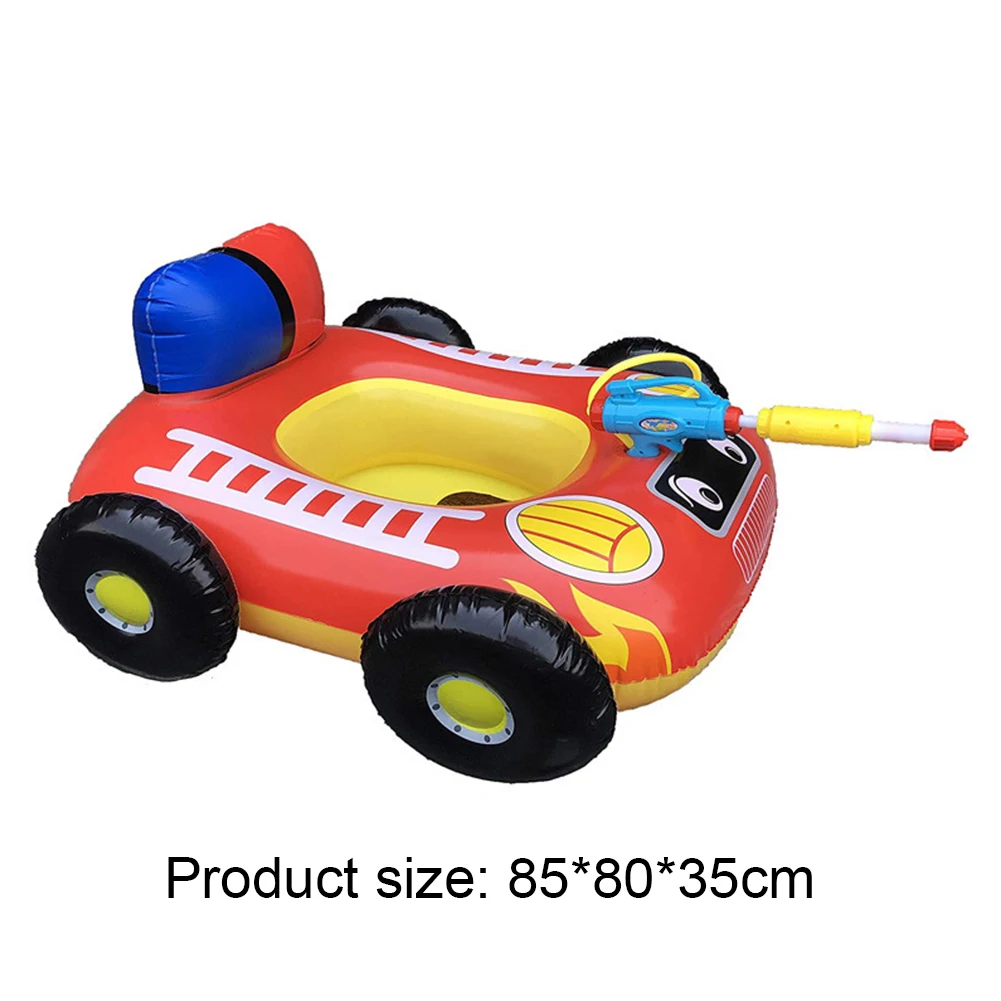 

Baby Inflatable Cartoon Car Floating Seat Raft Swimming Circle Water Gun Toys Beach Games Kids Swim Pool Water Playing Toy