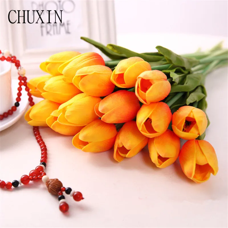 11 шт. ПУ мини тюльпан Настоящее Touch цветы искусственные украшения для свадьбы