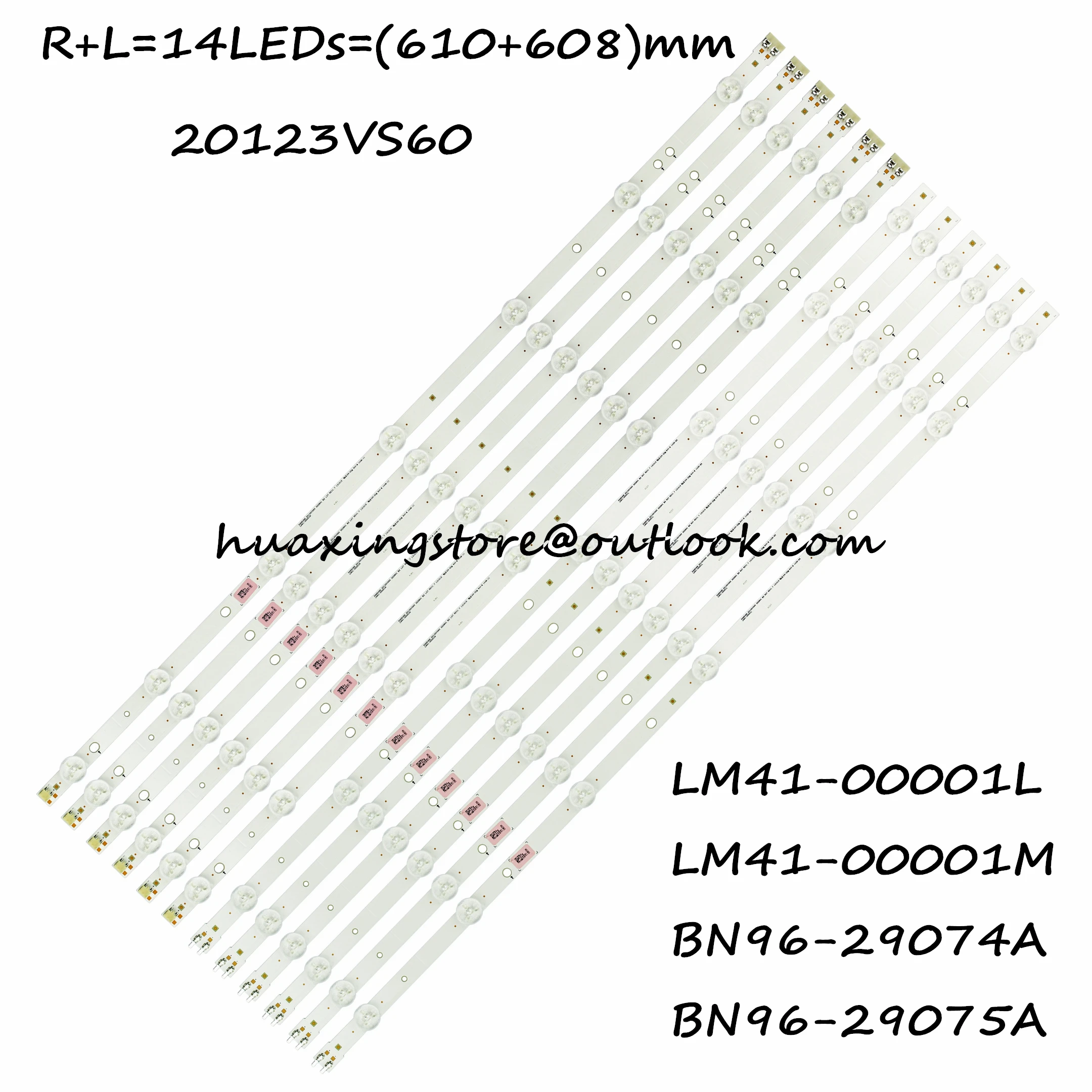 

LED Backlight strip(12)for Samsung UE60H6203 UN60FH6003 UN60J6200 2013SVS60 3228N1 D3GE-600SMA-R2 600SMB-R1 BN96-29074A 29075A