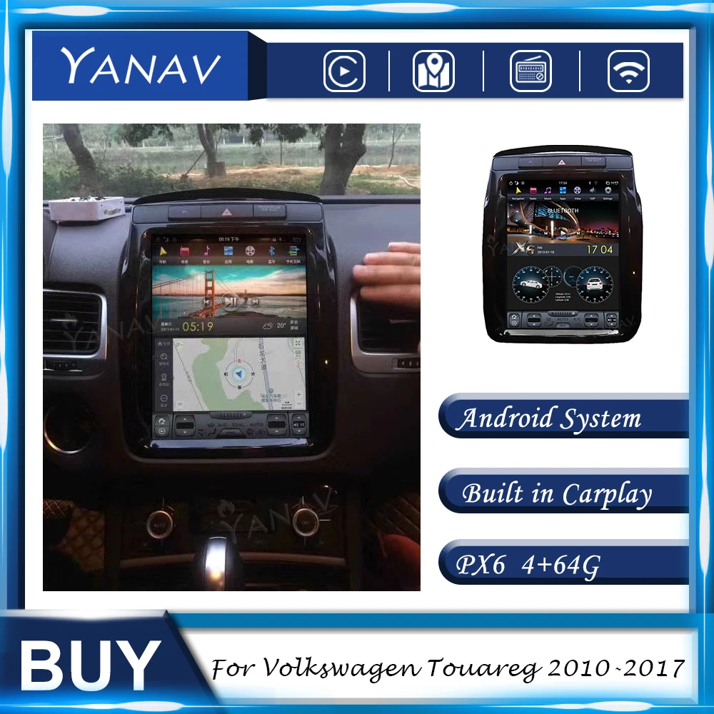Автомагнитола 2 Din на Android для Volkswagen Touareg 2010-2017 GPS-навигация стереоприемник с Carplay