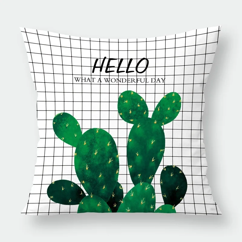 2 шт тропические растения Подушка с изображением кактуса крышка пальмового листа