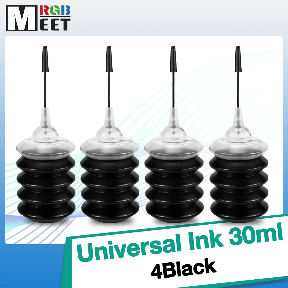 

Черные универсальные чернила 4BK, 30 мл, набор многоразовых чернил K C M Y для HP, Canon, Brother, принтера Epson