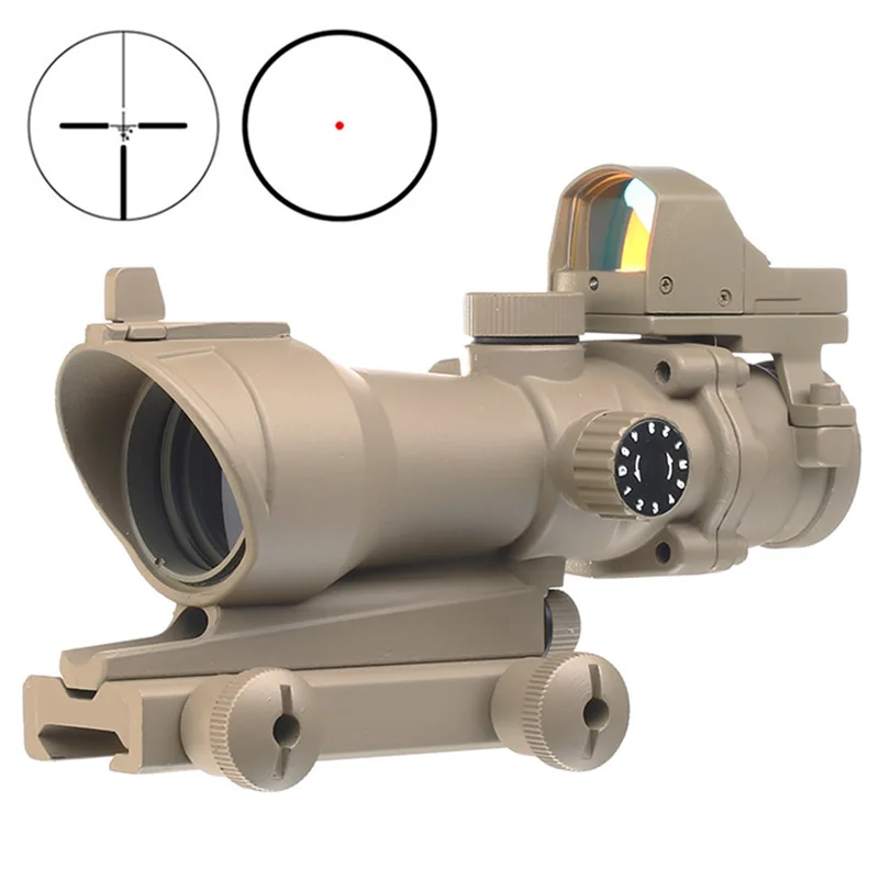 Прицела Охота прицел страйкбол ACOG 4X32 Красный точка зрения мини Reddot оптический прицел тактическое пневматическое оружие прицелы AO5320