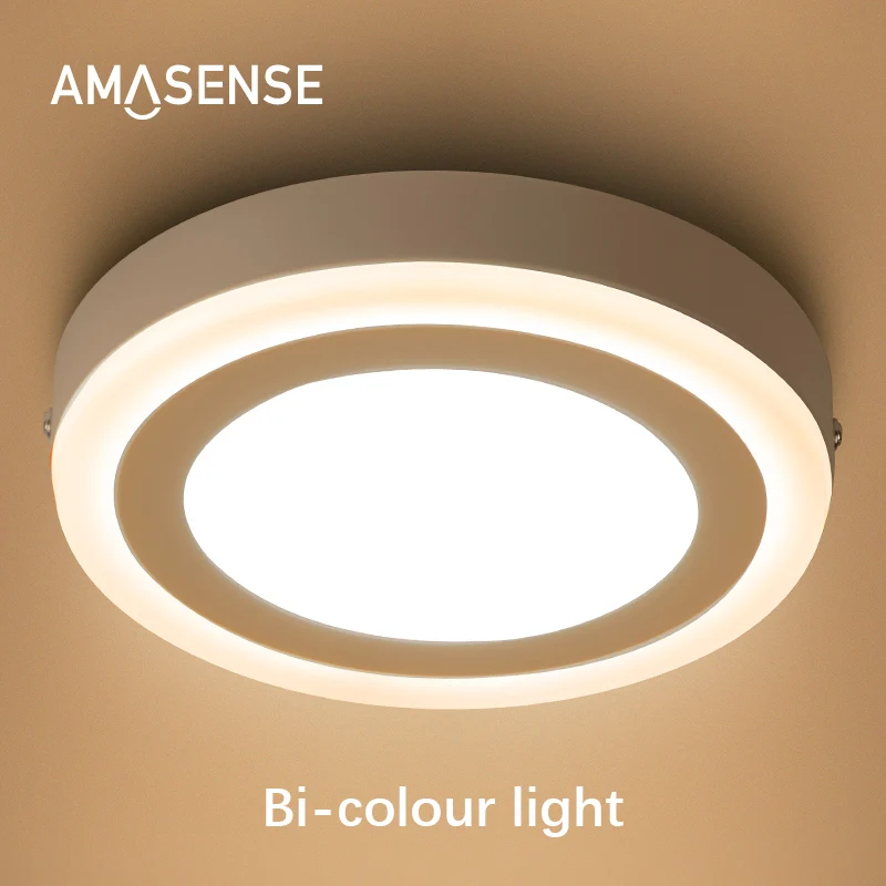 Светодиодный двухцветный круглый панельный светильник 6 Вт 9 18 24 RGB поверхностный