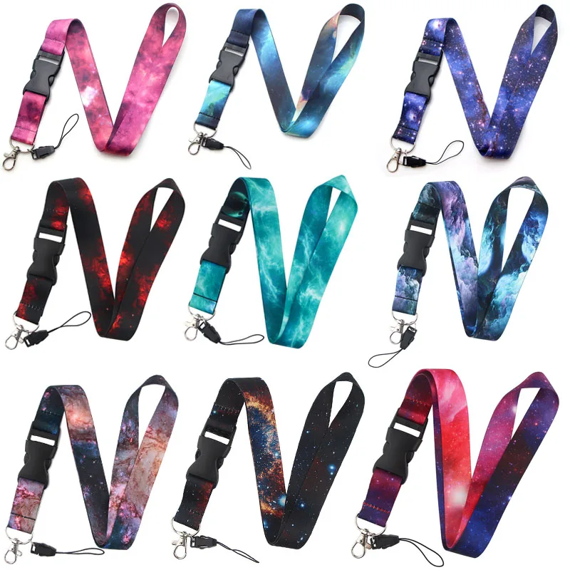 

LB2229 Art Starry Sky Lanyards For keychain ID Card Pass Mobile Phone USB Badge Holder Hang Rope Oil Painting Lanyard