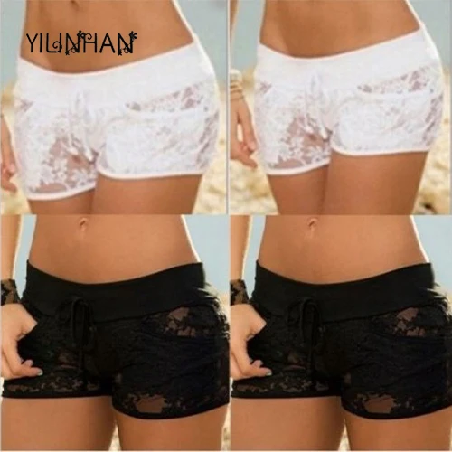 YILINHAN Sexy Black Mesh Seamless Women's Panties Plus Size 2XL Red Lace Bow Underwear Bottom Women's Shorts Boxer Briefs New