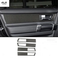 4pcslot epoxy glue real carbon fiber interior door shake handshandle decoration cover for 2010 2016 land rover discovery 4