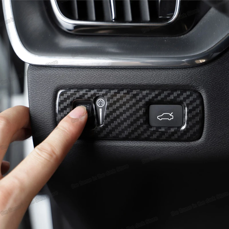

Lsrtw2017 Car Headlight Switch Control Button Frame Lamp Trims for Volvo Xc40 2019 2020 2021 Accessories Auto Styling