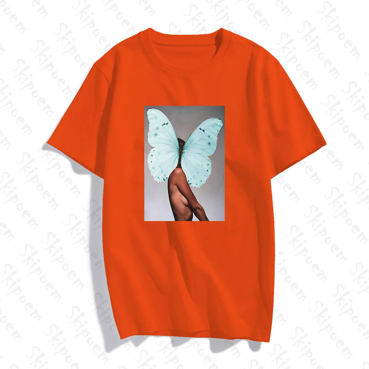 

Футболка женская хлопковая с коротким рукавом и бабочками, 8 цветов