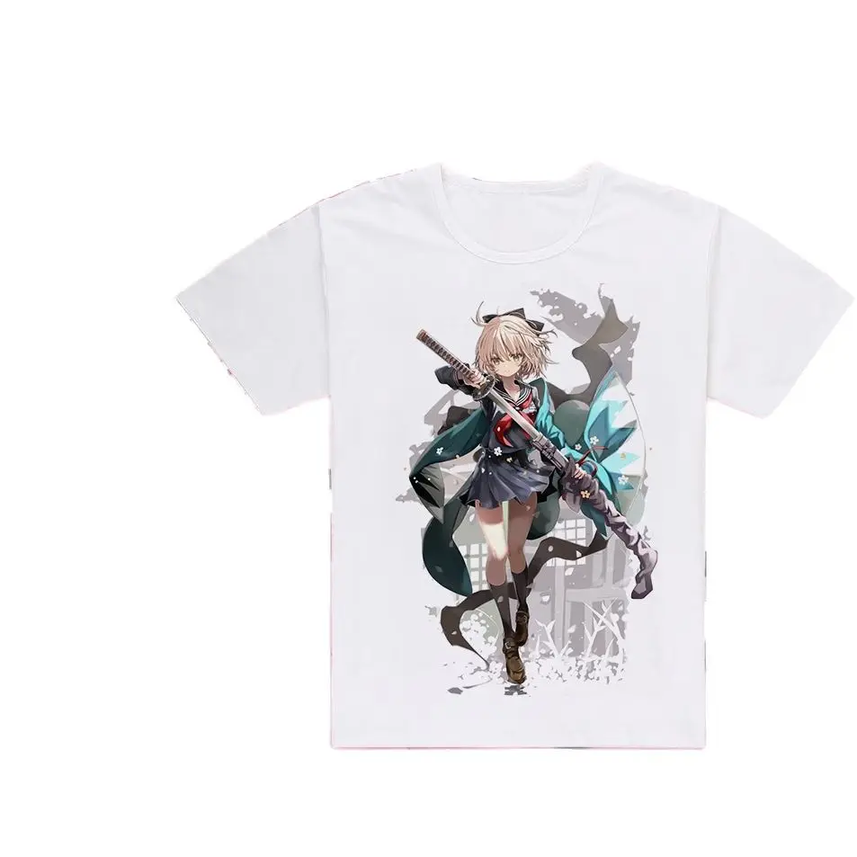 Unisex Anime Cos Fate GO Saber FGO Okita Souji Cotton Casual T-Shirt Tee T Shirt Top | Мужская одежда