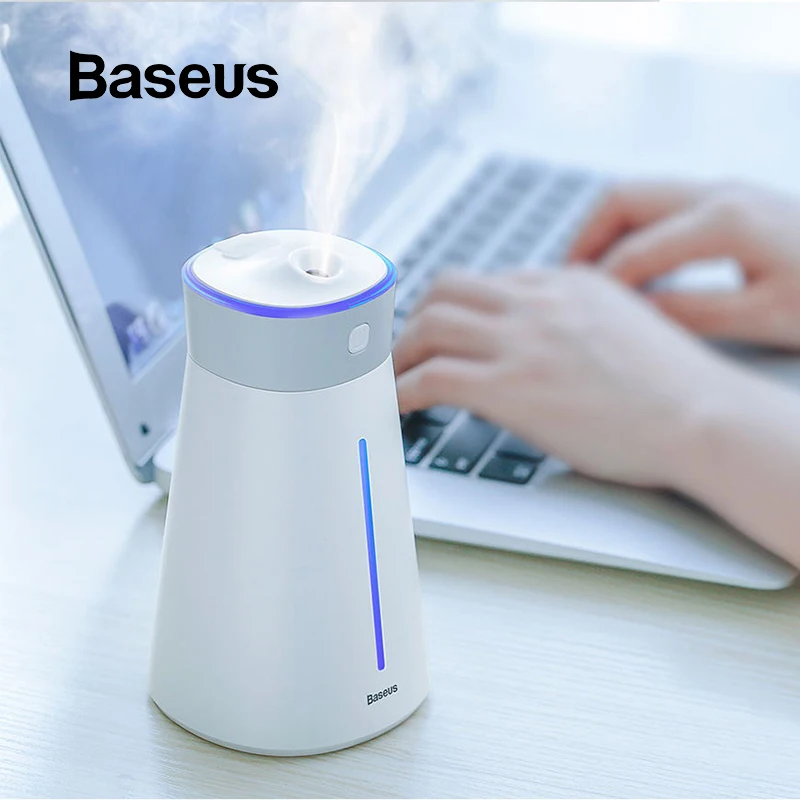 Baseus увлажнитель воздуха диффузор Difusor Humidificador для дома и офиса автомобильный Ароматический диффузор увлажнитель воздуха с цветным вентилятором светильник