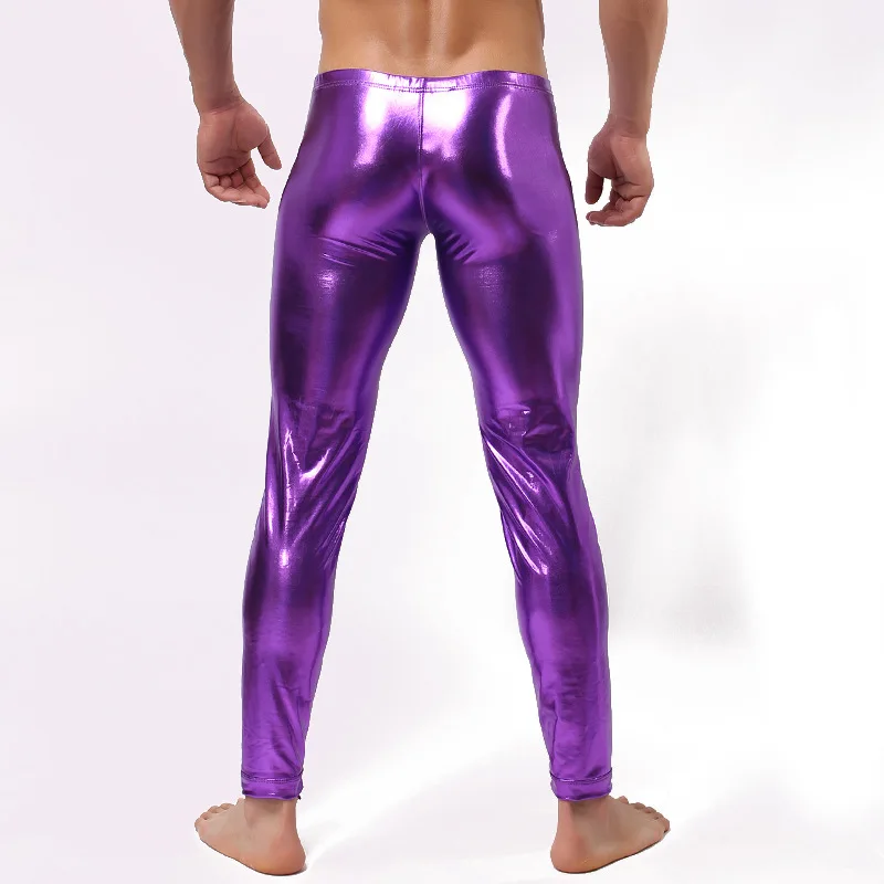 

Men Sexy Faux Leather Trousers PU Long Pants Leggings Comfortable Skinny Mens Stage Performance Clubwear Bottoms Club Costume