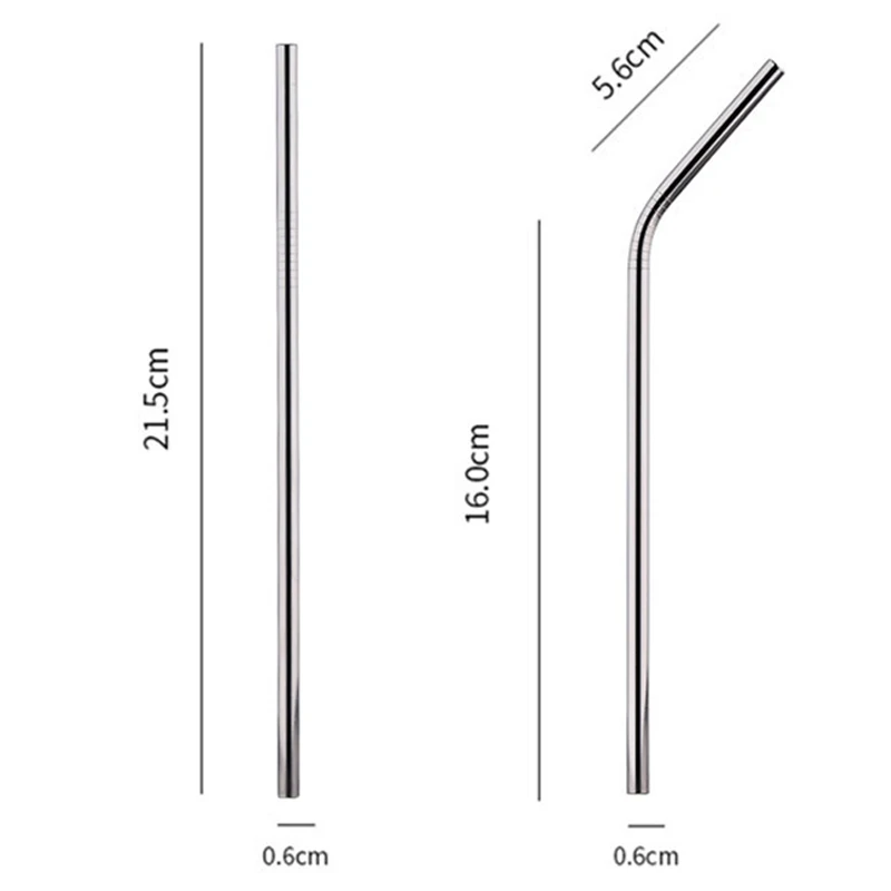 4/8 шт. многоразовые металлические соломинки для напитков 304 нержавеющая сталь