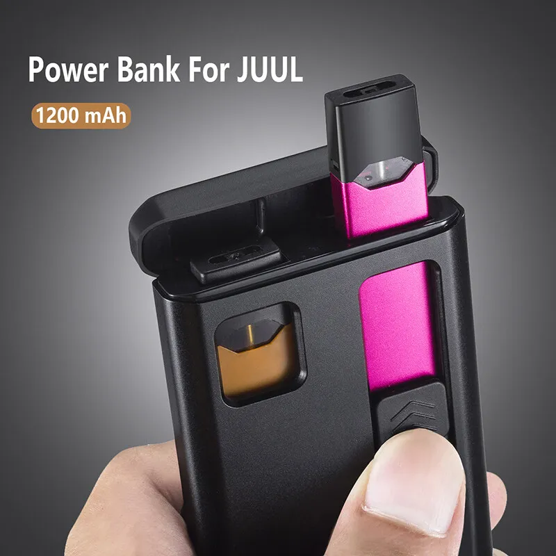 Cargador port&aacute;til para Juul, caja de carga con bater&iacute;a integrada de 1200mah, accesorios especiales, la caja de almacenamiento puede contener 1 c&aacute;psula-0