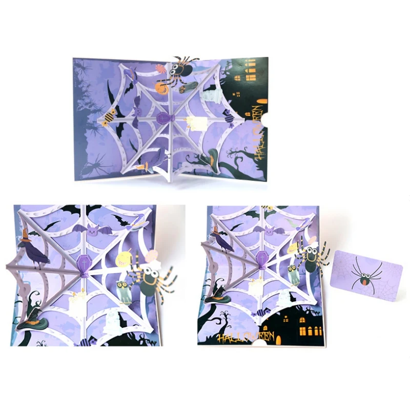 Новая 3D открытка на Хэллоуин с конвертом поздравительная фокусом или