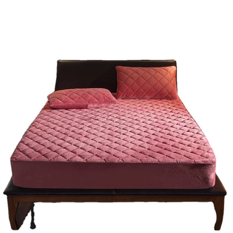 

Crystal velvet matress cover thickening matress for bed home thermal bedspreads mattress pad mattress protector for King bed