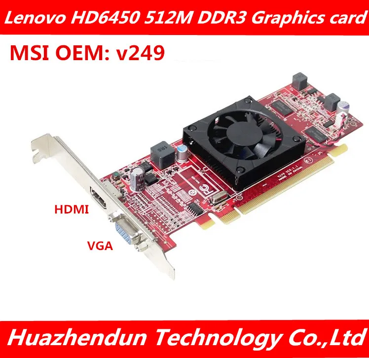 

High Quality for HD6450 512M DDR3 PCI-E 16X VGA+DVI Graphic Card MSI OEM V249 Video Card 1pcs free shipping