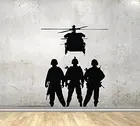 Наклейки на стену в стиле милитари, армейский силуэт, ветераны, солдаты, вертолеты, декоративные виниловые наклейки WL1192