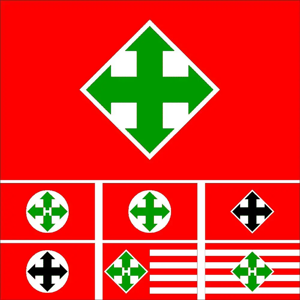 

Hungarist Movement Party Flag 3X5FT 90X150CM 100D Polyester Hungary Arrow Cross Banner