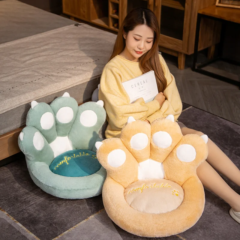 Плюшевый диван с мягкими лапками кота, Картон, 40 см, креативная подушка для сидения дома, антискользящая напольная подушка для попки ребенка, учеба в процессе.