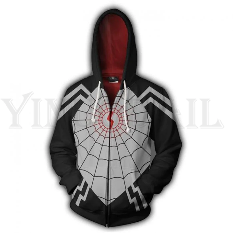 K Мужские и женские толстовки на молнии Venom Spiderman 3d принт с капюшоном куртка Mravel 4 фильм анти-свитшот с героем уличная одежда костюм - Цвет: K
