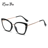 ruobo cat eye design anti blue light glasses for women computer blue blocking tr90 metal protect eyewear frame optical spectacle